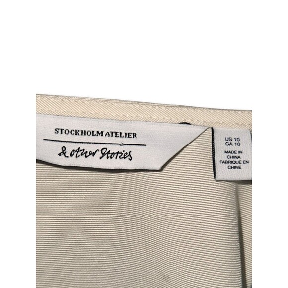 & Other Stories Quiet Luxury Minimalist Career Relaxed Wrap Mini Dress Size 10 - Picture 3 of 7